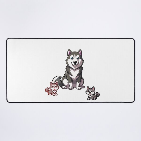 Item preview, Cute Siberian Husky and Puppies Cartoon Dog Lover designed and sold by EHdesignShop.