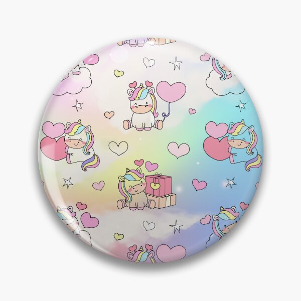 Item preview, Happy Unicorn and Hearts Pattern designed and sold by TeeGeeTees.
