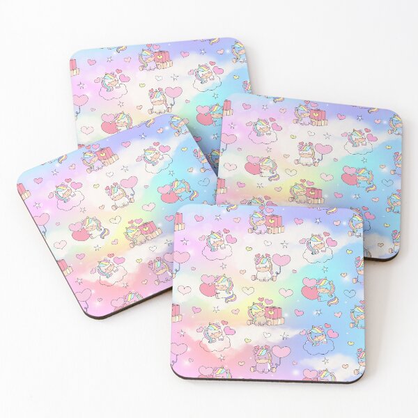 Item preview, Happy Unicorn and Hearts Pattern designed and sold by TeeGeeTees.