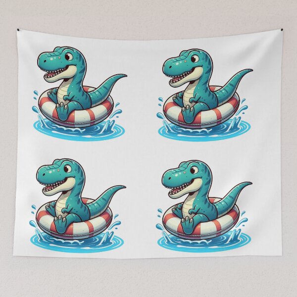 Item preview, Cute Dinosaur Pool Day Swim Ring Summer Fun designed and sold by rfd2.
