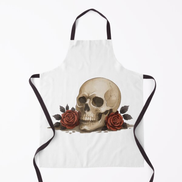 Item preview, Skull with red roses and dark leaves shows a blend of life and death in a simple design designed and sold by Ms. Iryna.
