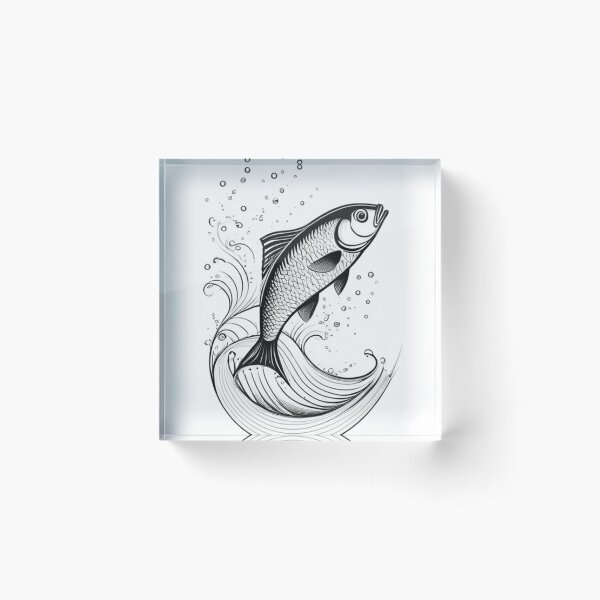 Item preview, Art - Stylized Fish, Streamlined Line Illustration designed and sold by World-Pets.