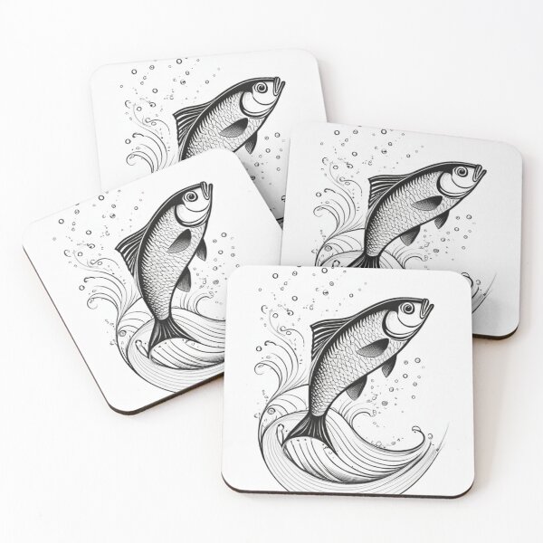 Item preview, Art - Stylized Fish, Streamlined Line Illustration designed and sold by World-Pets.