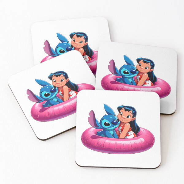 Item preview, Stitch and Lilo Summer Pool Party Pink Swim Ring Waterslide designed and sold by rfd2.
