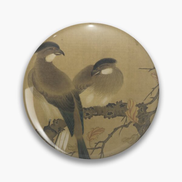 Item preview, two crested birds on autumn branch designed and sold by Paper & Pine .