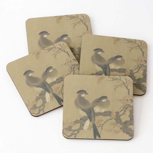 Item preview, two crested birds on autumn branch designed and sold by Paper & Pine .