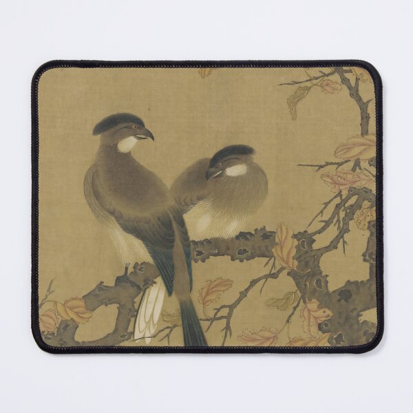 Item preview, two crested birds on autumn branch designed and sold by Paper & Pine .