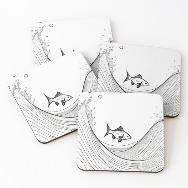 Item preview, Art - Ukiyo-e Inspired Illustration, Aquatic Harmony designed and sold by World-Pets.