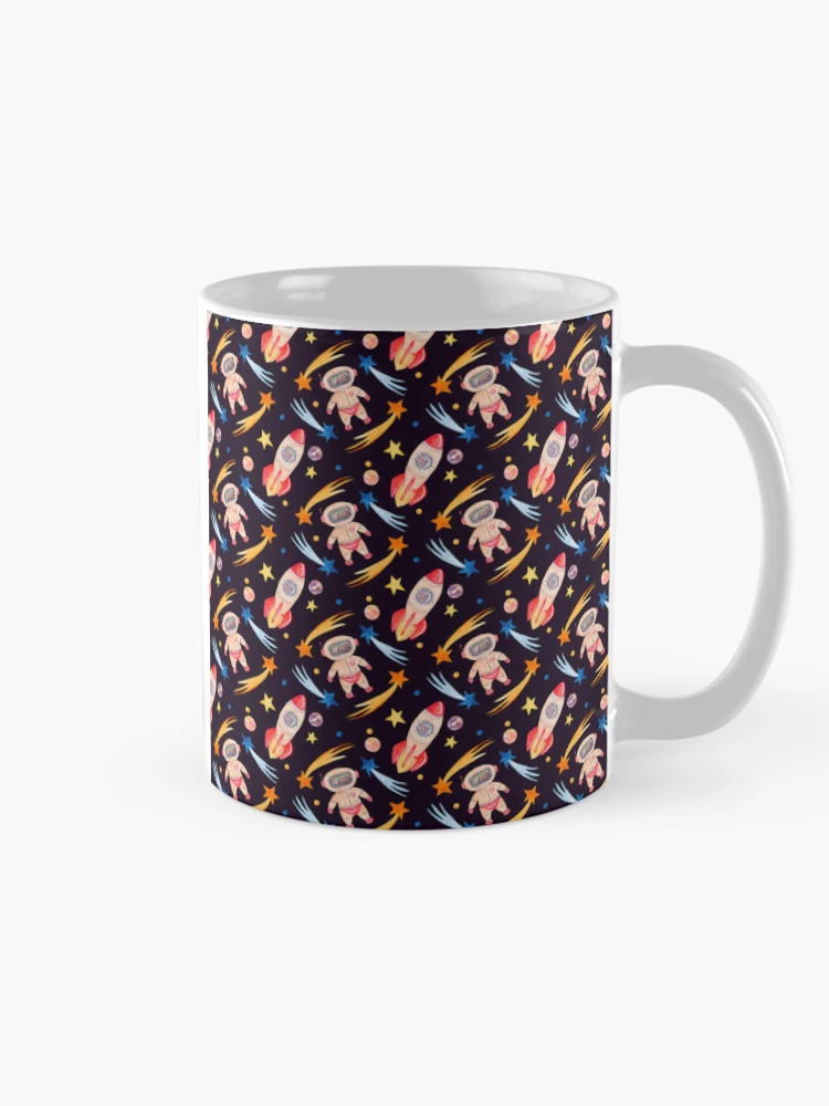 Thumbnail 3 of 6, Coffee Mug, Spaceman and Rockets Pattern designed and sold by TeeGeeTees.