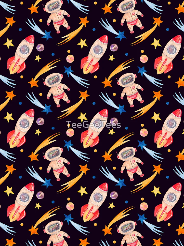 Thumbnail 4 of 4, iPhone Case, Spaceman and Rockets Pattern designed and sold by TeeGeeTees.