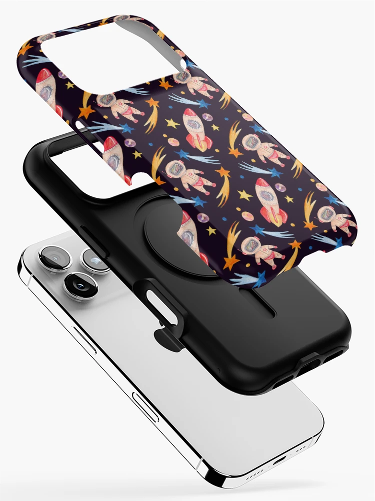 Thumbnail 2 of 4, iPhone Case, Spaceman and Rockets Pattern designed and sold by TeeGeeTees.