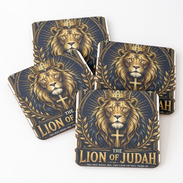 Item preview, Lion of Judah – Christian King Jesus | Revelation 5:5 Gold & Navy Christian Artwork | Biblical Faith Wall Art designed and sold by Leefs.