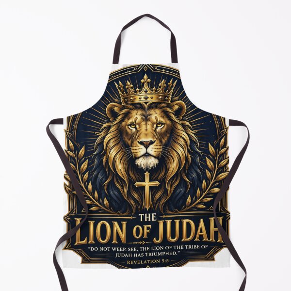 Item preview, Lion of Judah – Christian King Jesus | Revelation 5:5 Gold & Navy Christian Artwork | Biblical Faith Wall Art designed and sold by Leefs.