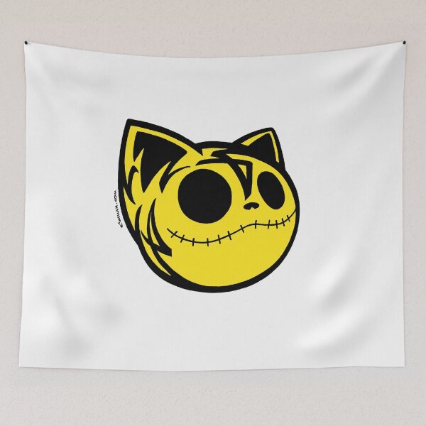 Item preview, Funny Yellow Anime Cat Head Jack Skellington Calligraphy Style designed and sold by elmuna.