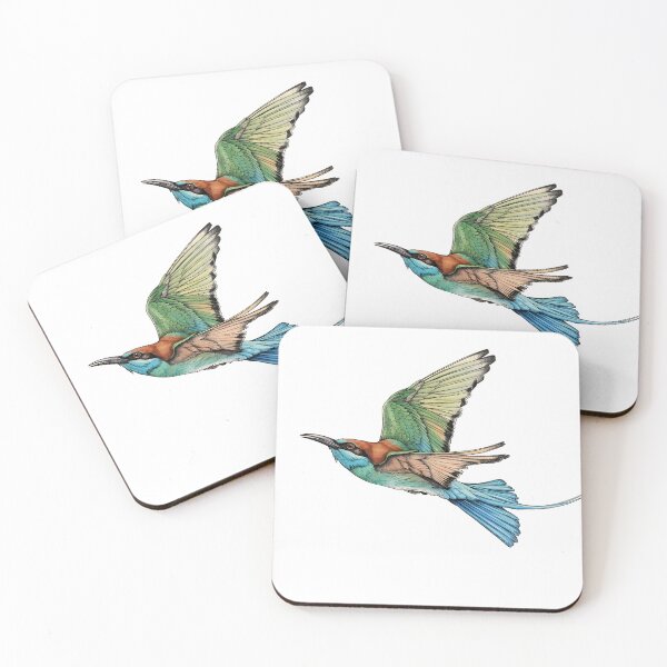 Item preview, vintage illustrations of Blue-throated Bee-eater designed and sold by wonderisland.