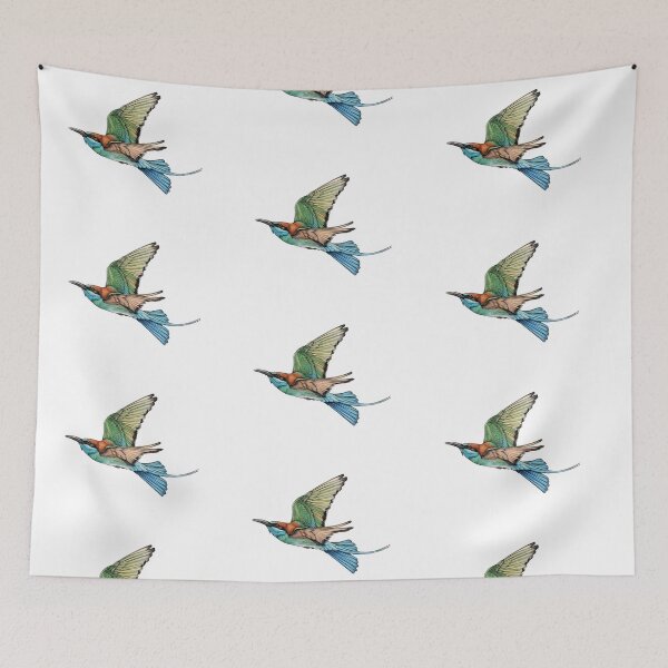 Item preview, vintage illustrations of Blue-throated Bee-eater designed and sold by wonderisland.