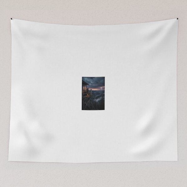 Item preview, The Wolf at the Fire Tower Cinematic Wilderness Art designed and sold by TaiwoDesigns.