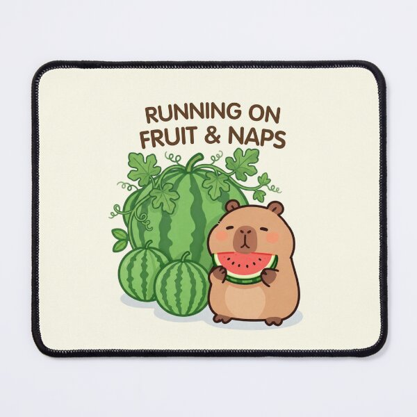 Item preview, Running on Fruit & Naps | Cute Watermelon Capybara designed and sold by BCapybara.