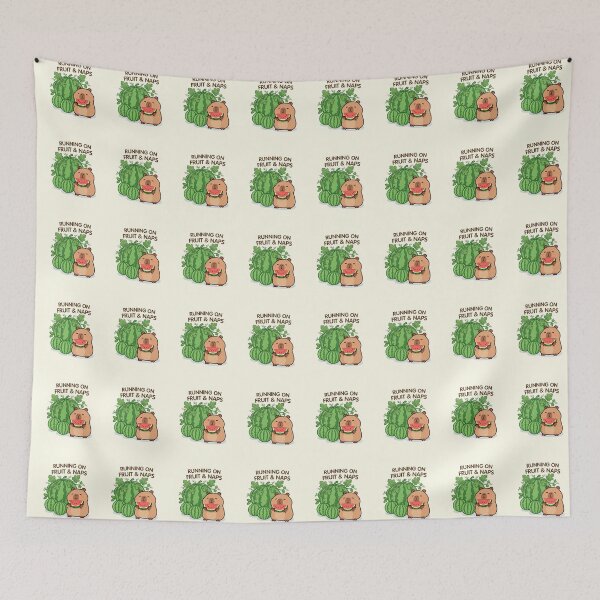 Item preview, Running on Fruit & Naps | Cute Watermelon Capybara designed and sold by BCapybara.