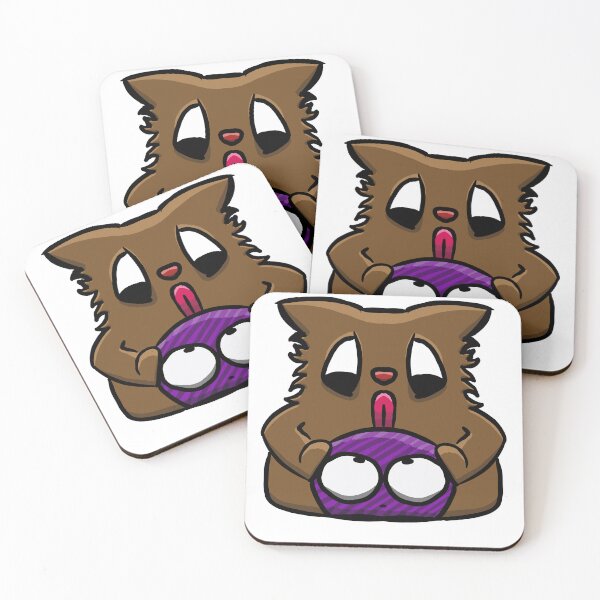 Item preview, Cute Weird Kitten Holding Ball – Kawaii Creepy Cute Sticker Art designed and sold by davidmalec.