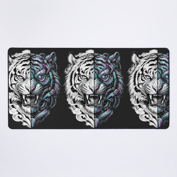 Item preview, Cyber Tiger Split Face Neo Tokyo designed and sold by Neo Tokio.