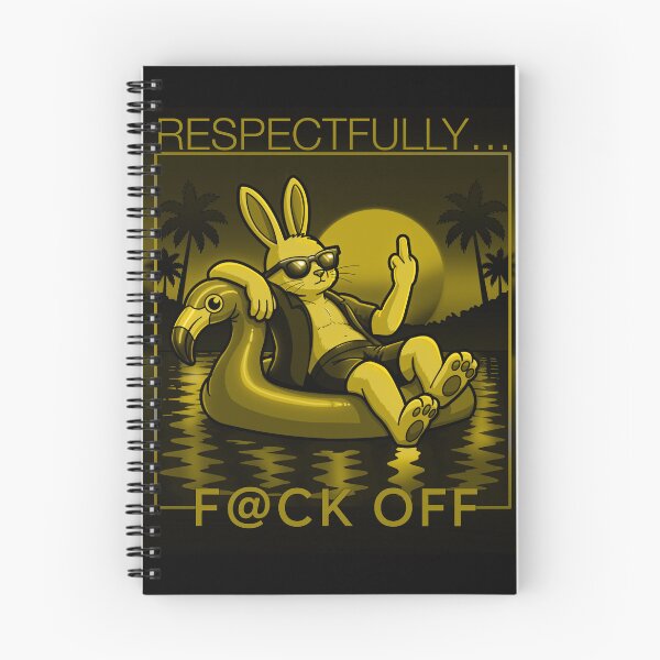 Item preview, Copy of Respectfully… F@ck Off | Chill Bunny on Flamingo Pool Float | Funny Retro Synthwave Illustration | Retro Gold designed and sold by Object of Reference Designs.