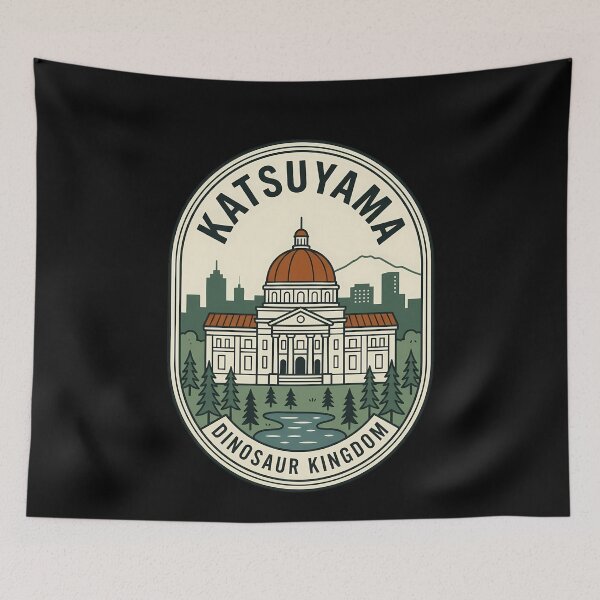 Item preview, Katsuyama Dinosaur Kingdom Vintage Travel Emblem designed and sold by k3rstman1.