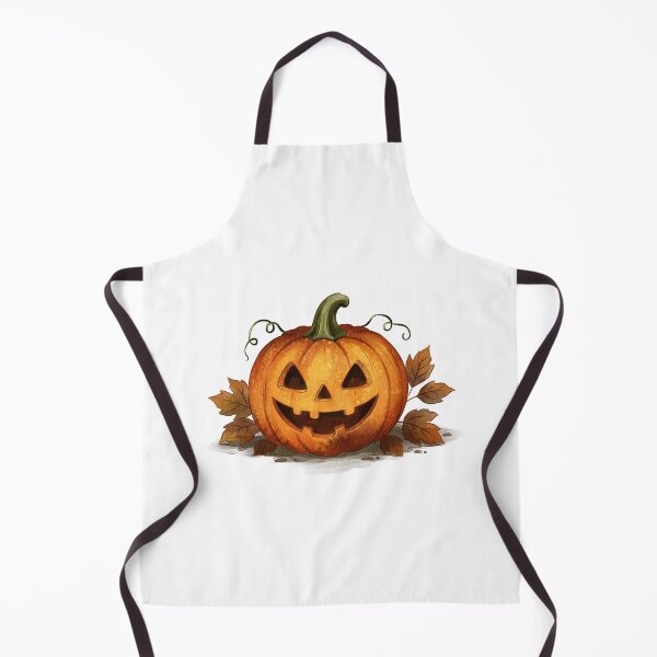 Item preview, Happy jack-o'-lantern sits among brown leaves in autumn setting on a white background designed and sold by Ms. Iryna.