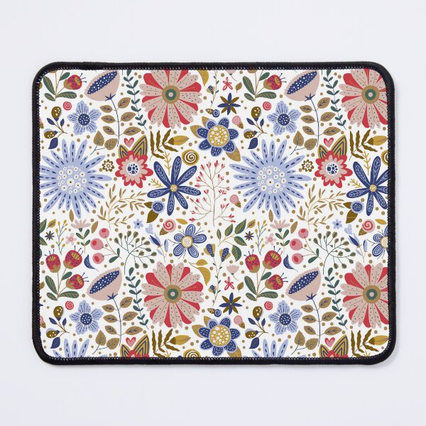 Item preview, Red and Blue Flower Pattern designed and sold by TeeGeeTees.