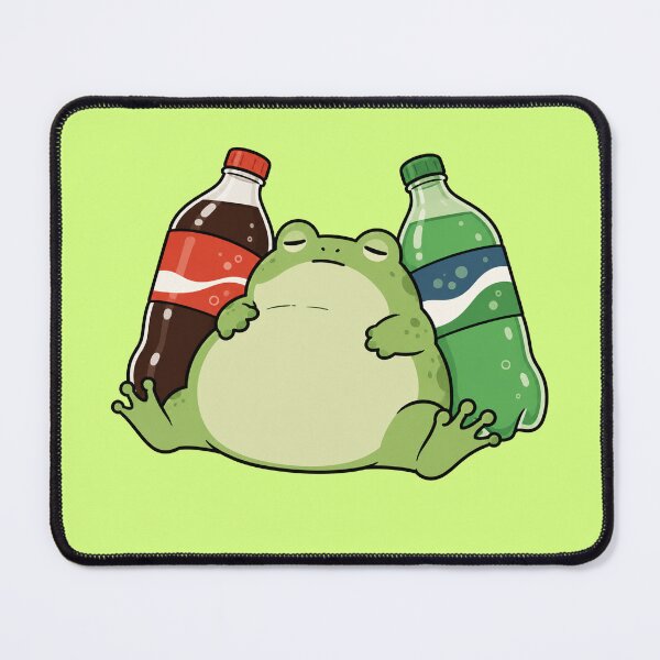 Item preview, Cute Frog Soda Lover Funny Chubby Frog Cartoon Design designed and sold by MonkiFlipp.