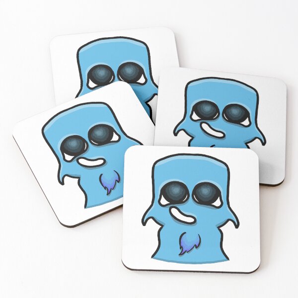 Item preview, Cute Blue Ghost Monster with Beard – Kawaii Sticker Art designed and sold by davidmalec.