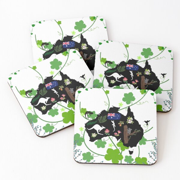 Item preview, Nature of Australia Silhouette Art with Flag designed and sold by Marcin Dabski.