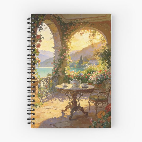 Item preview, Lakeside Terrace Breakfast - Sunlit Lake Como View designed and sold by BlareBlare.