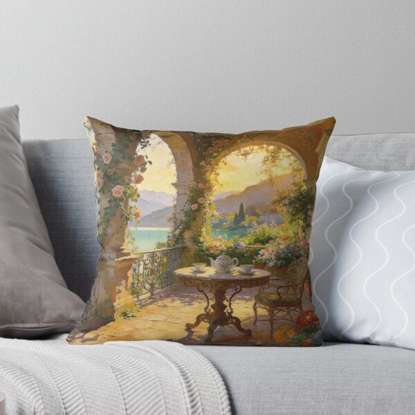 Item preview, Lakeside Terrace Breakfast - Sunlit Lake Como View designed and sold by BlareBlare.