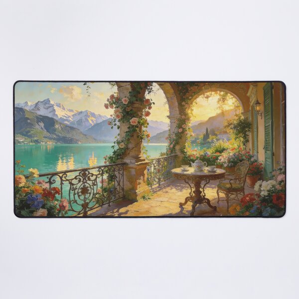 Item preview, Lakeside Terrace Breakfast - Sunlit Lake Como View designed and sold by BlareBlare.