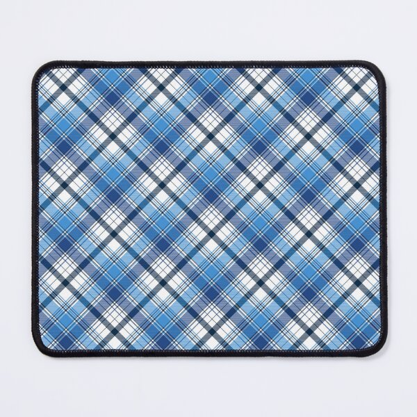 Item preview, White and Blue Shades Tartan Pattern designed and sold by TeeGeeTees.
