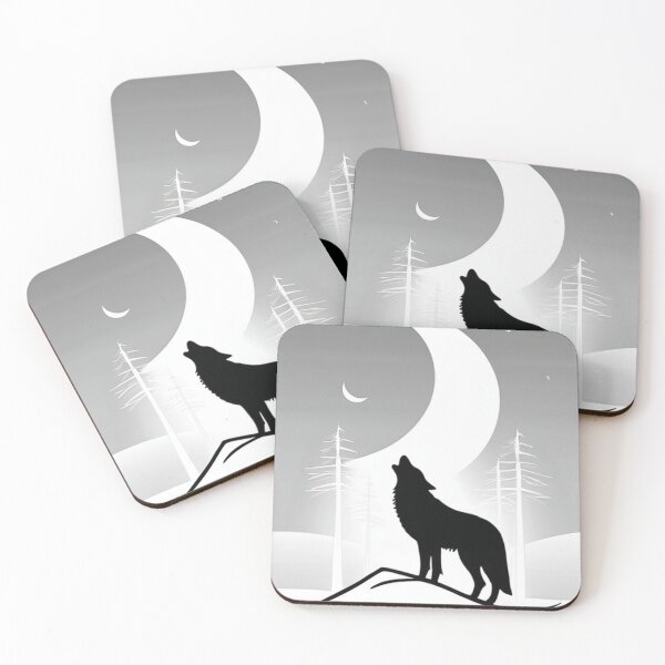 Item preview, Art - Solitary Wolf, Mysterious and Nocturnal Atmosphere designed and sold by World-Pets.