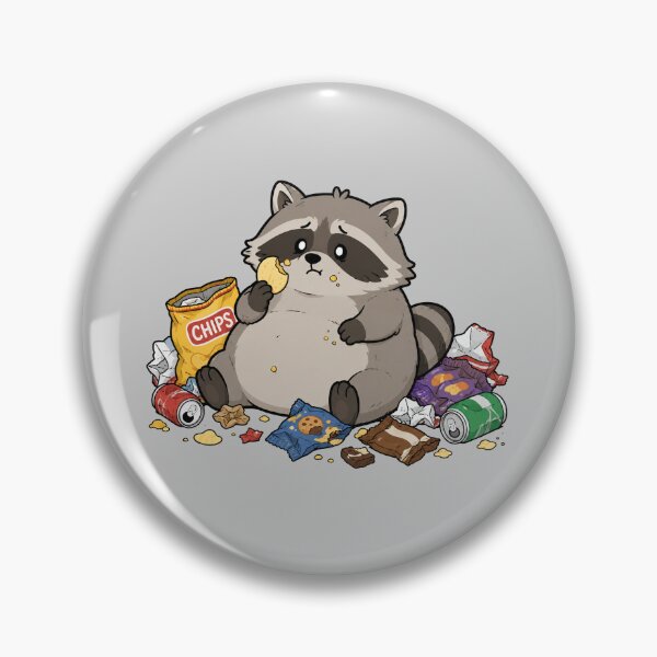 Item preview, Cute Raccoon Junk Food Funny Chubby Raccoon Cartoon Design designed and sold by MonkiFlipp.