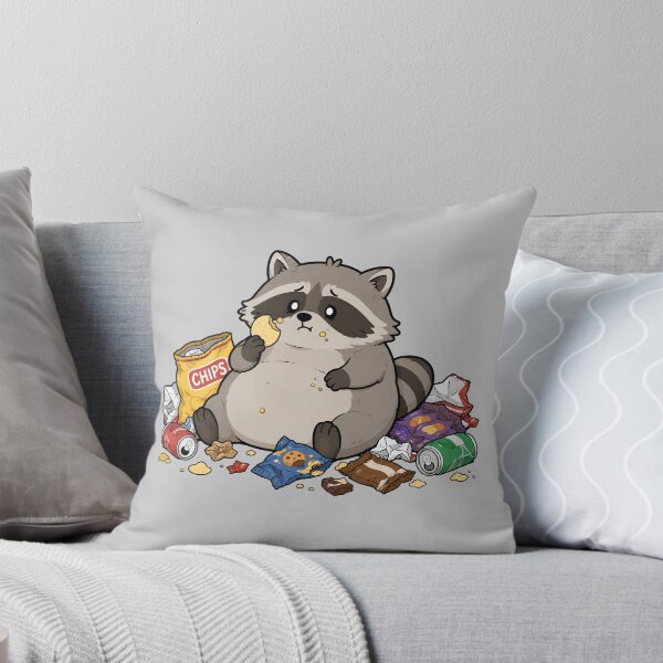 Item preview, Cute Raccoon Junk Food Funny Chubby Raccoon Cartoon Design designed and sold by MonkiFlipp.
