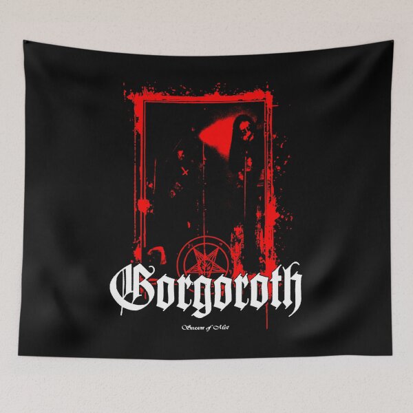 Item preview, Metal Red SIlhouette With White Typography designed and sold by ShadeFall.
