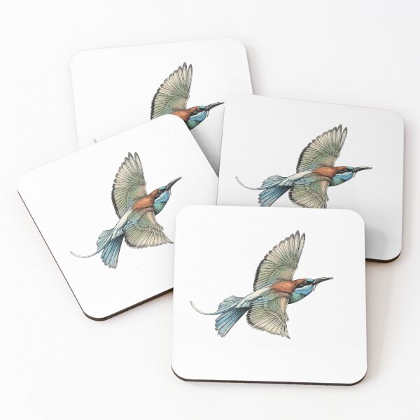Item preview, Highly detailed scientific illustrations of Blue-throated Bee-eater  in a vintage natural history book style designed and sold by wonderisland.