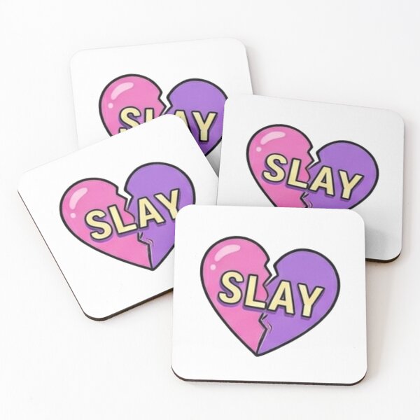 Item preview, Slay Broken Heart Pink Purple Aesthetic Sticker designed and sold by Rehnair.