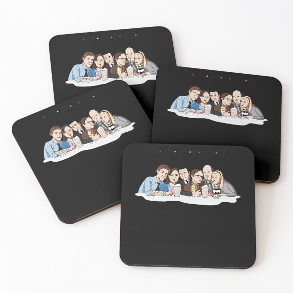 Item preview, Compañeros de oficina de dibujos animados compartiendo batidos designed and sold by lexxiseart.
