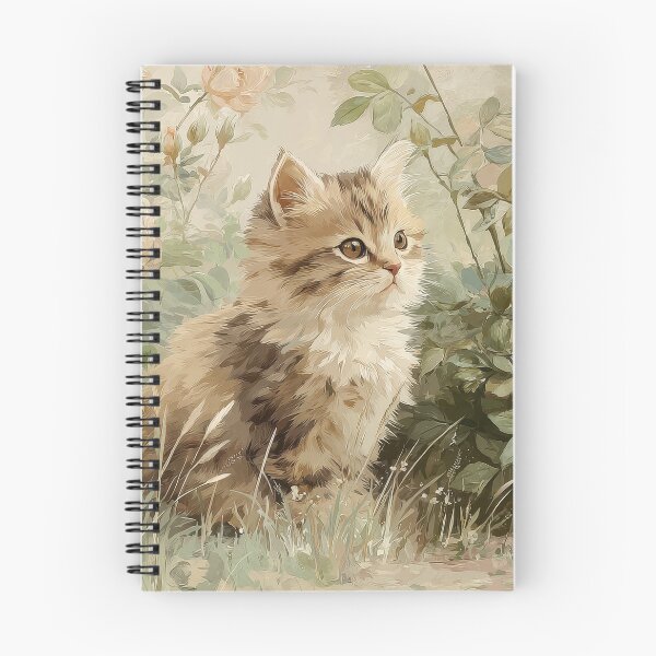Item preview, Vintage Kitten Jigsaw Puzzle & Wall Art – Cottagecore Botanical Cat for Cat Lovers designed and sold by ArtFairy38.