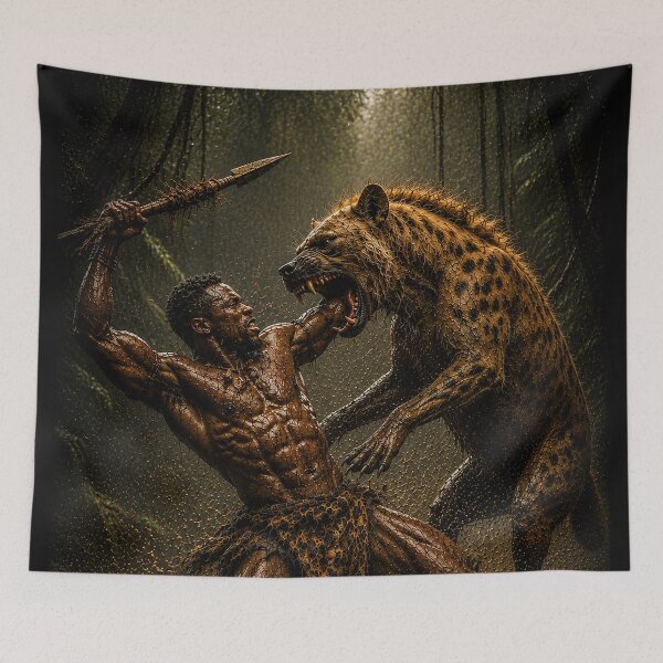 Item preview, EPIC NATURE - Man and a Hiena designed and sold by MetusArt.
