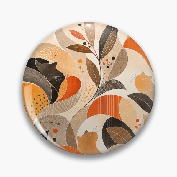 Item preview, Abstract Botanical Cat Pattern designed and sold by Mindworx21.