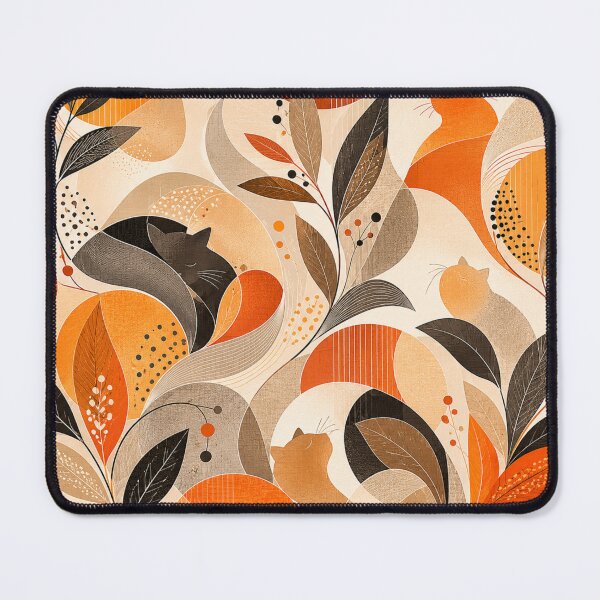 Item preview, Abstract Botanical Cat Pattern designed and sold by Mindworx21.