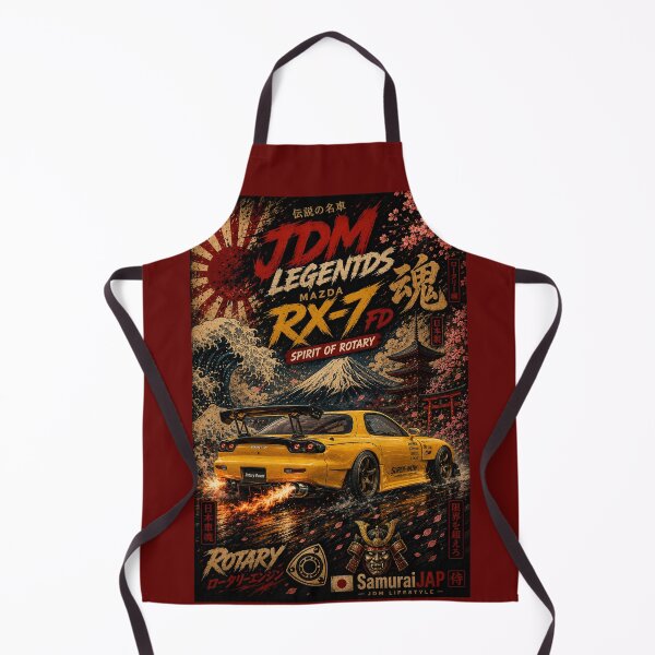 Item preview, JDM Legends Mazda RX-7 FD Rear View – Spirit of Rotary | Japanese Ukiyo-e Drift Art designed and sold by SamuraiJAP.