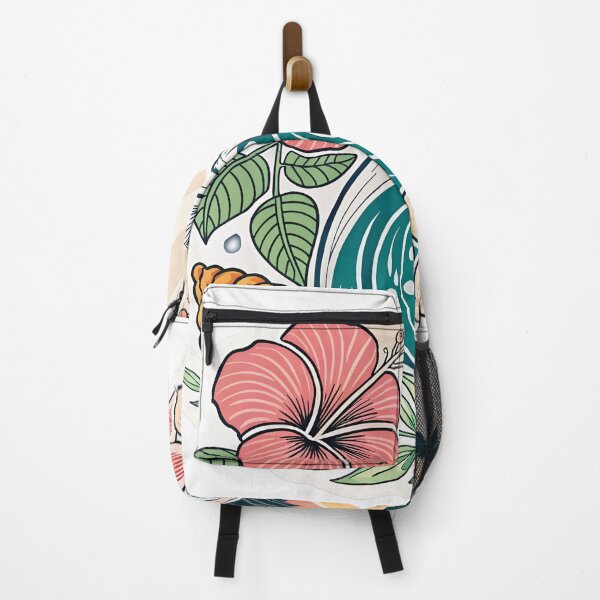Item preview, Tropical Surf Wave Hibiscus Beach Sticker designed and sold by KHCreativeLab.