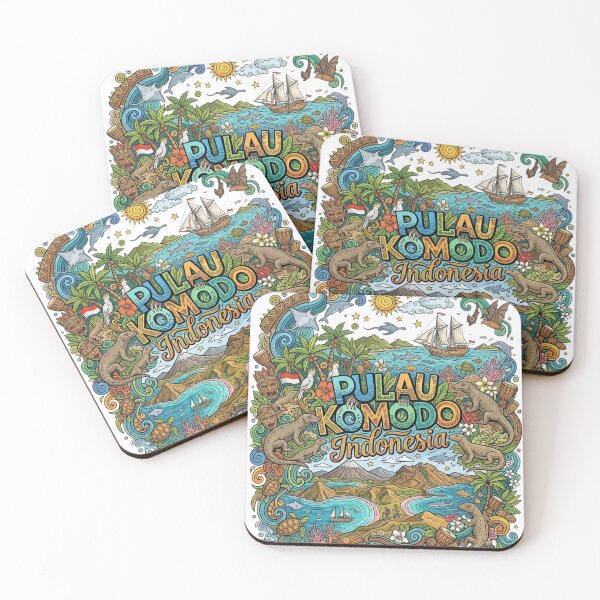Item preview, Wonderful Pulau Komodo Indonesia Travel Souvenir Heritage Colorful Cultural Doodle designed and sold by arisukma11.